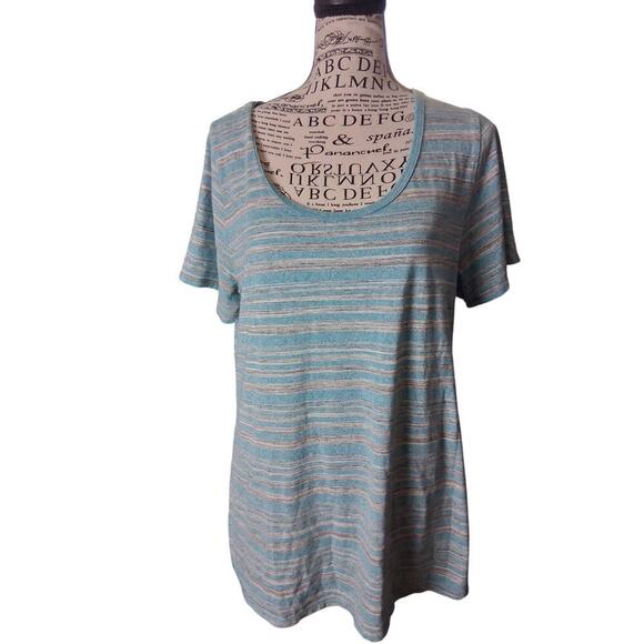 LuLaRoe Tops - Lularoe large striped Womens Short Sleeve Top